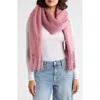 Nordstrom Brushed Fringed Scarf In Pink