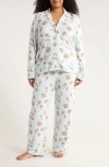 Nordstrom Brushed Hacci Pajamas In Blue