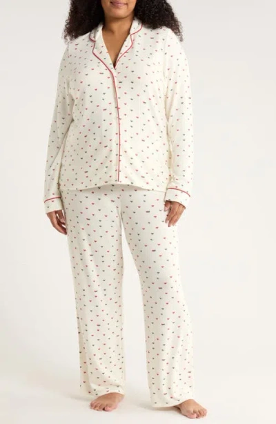 Nordstrom Brushed Hacci Pajamas In White