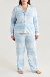 Nordstrom Brushed Hacci Pajamas In Blue Blissful Fairisle Stitch