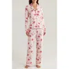 Nordstrom Brushed Hacci Pajamas In Pink Peony Bud Tossed Bows