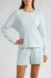 Nordstrom Brushed Rib Knit Pajamas In Blue Drift