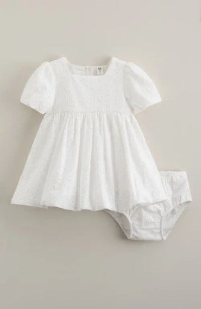 Nordstrom Babies'  Bubble Cotton Broderie Anglaise Dress With Bloomers In White