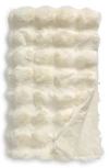 Nordstrom Rack Bubble Faux Fux Throw Blanket In Ivory Marshmallow