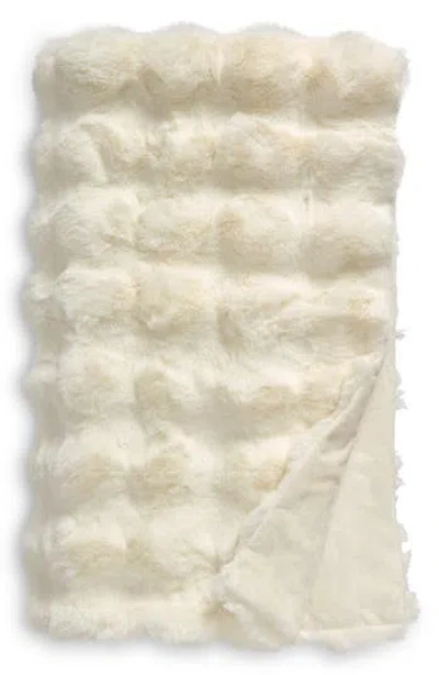 Nordstrom Rack Bubble Faux Fux Throw Blanket In Ivory Marshmallow