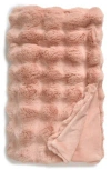 Nordstrom Rack Bubble Faux Fux Throw Blanket In Pink Peach