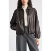 Nordstrom Bubble Hem Leather Jacket
