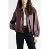 Nordstrom Bubble Hem Leather Jacket In Brown