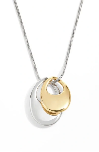 Nordstrom Bubbly Link Pendant Necklace In Goldhodium