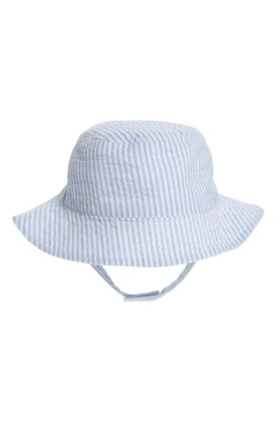 Nordstrom Babies' Bucket Hat In White- Blue Airy Stripe