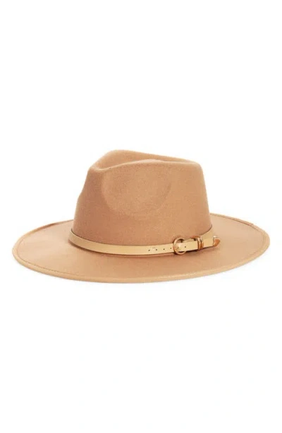 Nordstrom Buckle Accent Rancher Hat In Camel Combo