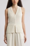 Nordstrom Button Front Cotton Blend Sweater Vest In Neutral