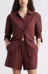 Nordstrom Button-up Shirt In Brown Raisin