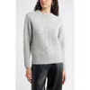 Nordstrom Cable Crewneck Alpaca Blend Sweater In Gray
