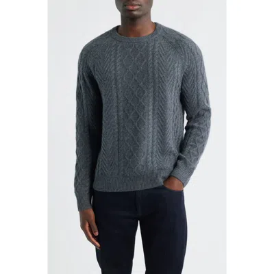 Nordstrom Cable Stitch Luxe Cashmere Sweater In Gray