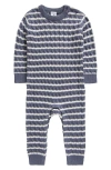 Nordstrom Babies'  Cable Sweater Romper In Grey Folkstone- Blue