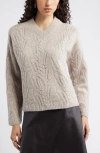 Nordstrom Cable Wool & Cashmere Sweater In Brown