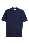 Nordstrom Cabled Wool Polo Sweater In Blue