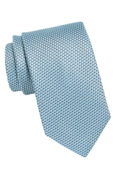 Nordstrom Caldwell Mini Geometric Pattern Silk Tie In Blue