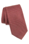 Nordstrom Caldwell Mini Geometric Pattern Silk Tie In Red