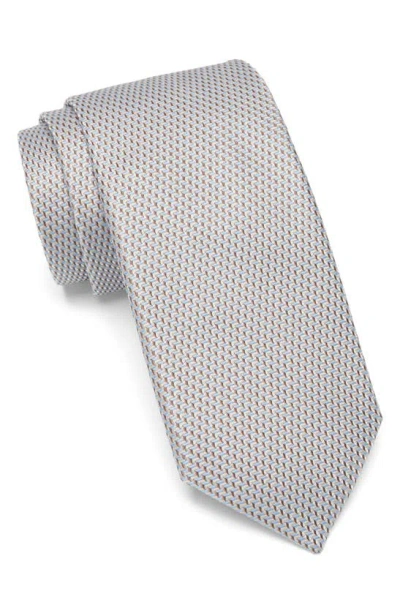 Nordstrom Caldwell Mini Geometric Pattern Silk Tie In Gray