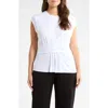 Nordstrom Cap Sleeve Drape Front Top In Multi