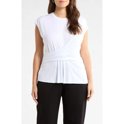Nordstrom Cap Sleeve Drape Front Top In Multi
