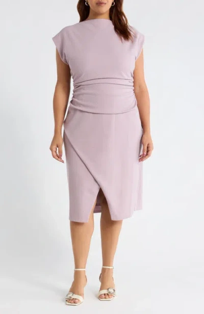 Nordstrom Cap Sleeve Ruched Dress In Purple