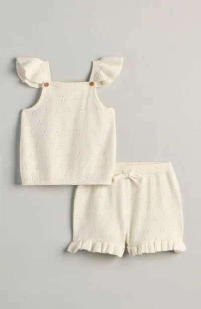Nordstrom Babies'  Cap Sleeve Sweater & Shorts Set In Neutral