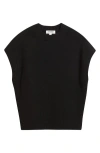 Nordstrom Cap Sleeve Wool & Cashmere Sweater In Black