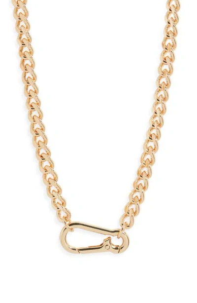 Nordstrom Carabiner Curb Chain Necklace In Gold