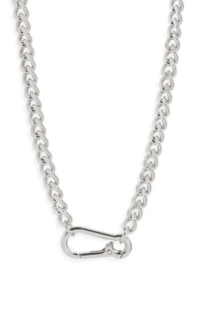 Nordstrom Carabiner Curb Chain Necklace In Metallic