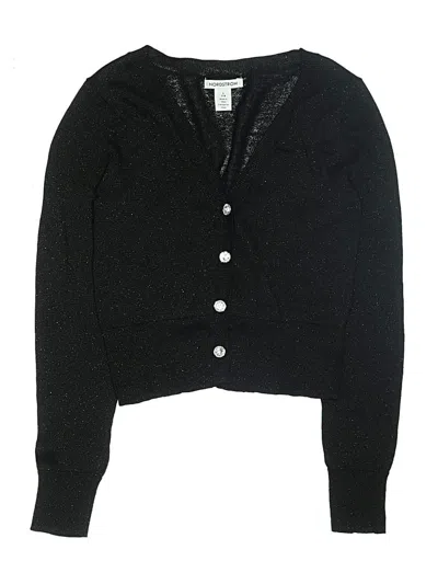 Pre-owned Nordstrom Kids' Cardigan Sweater In Black