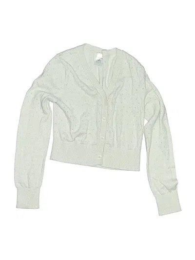 Pre-owned Nordstrom Kids' Cardigan Sweater In Silver