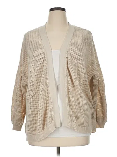 Pre-owned Nordstrom Cardigan Sweater In Tan