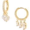 Nordstrom Cascading Cubic Zirconia Huggie Hoop Earrings In Gold