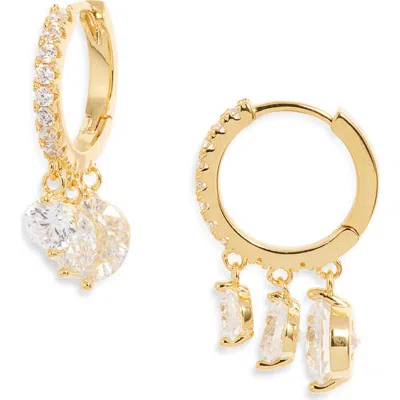 Nordstrom Cascading Cubic Zirconia Huggie Hoop Earrings In Gold