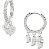 Nordstrom Cascading Cubic Zirconia Huggie Hoop Earrings In Metallic