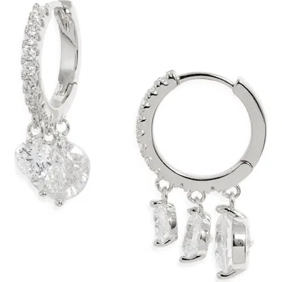 Nordstrom Cascading Cubic Zirconia Huggie Hoop Earrings In Metallic