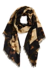 Nordstrom Cashmere & Silk Eyelash Fringe Scarf In Brown