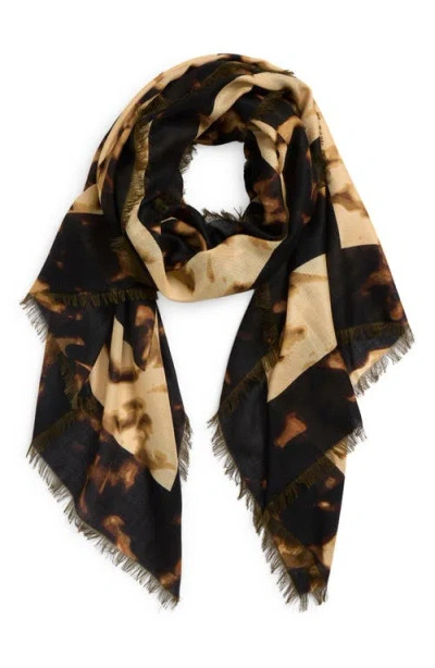 Nordstrom Cashmere & Silk Eyelash Fringe Scarf In Brown