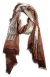 Nordstrom Cashmere & Silk Eyelash Fringe Scarf In Brown