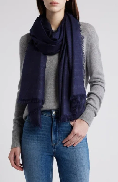 Nordstrom Cashmere & Silk Metallic Eyelash Scarf In Navy Evening