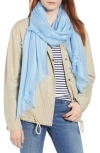 Nordstrom Cashmere & Silk Wrap In Blue Placid