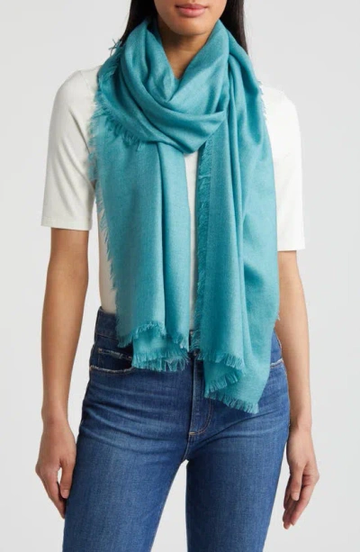 Nordstrom Cashmere & Silk Wrap In Teal