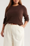 Nordstrom Cashmere Crewneck Sweater In Brown