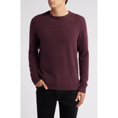 Nordstrom Cashmere Crewneck Sweater In Burgundy Field Heather