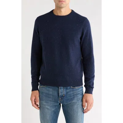 Nordstrom Cashmere Crewneck Sweater In Navy Night Donegal