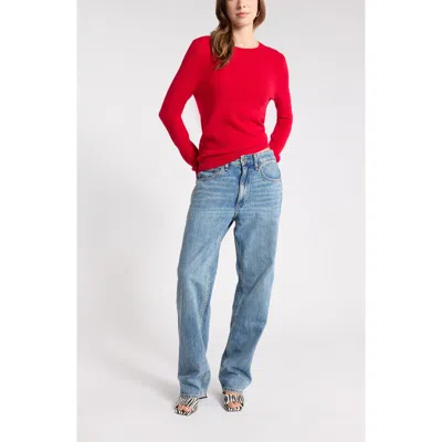 Nordstrom Cashmere Crewneck Sweater In Red Lychee