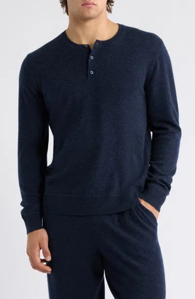 Nordstrom Cashmere Henley Sweater In Black